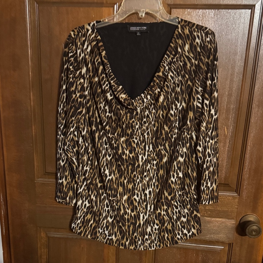 Jones New York Leopard Print Women's Blouse